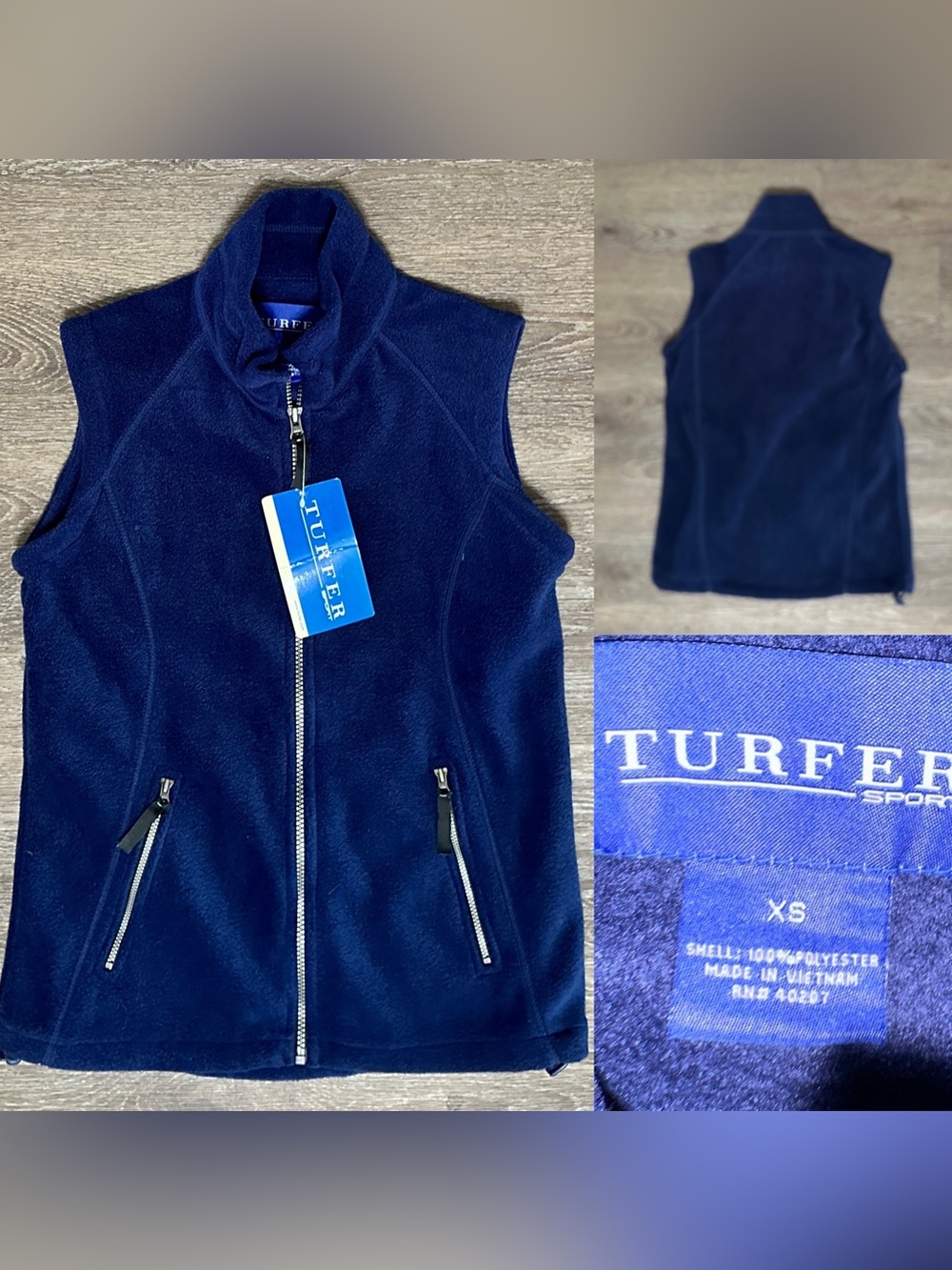 Men’s Turfer Fleece Golf Zip Vest Size XS x-Small (youth)